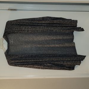 Sonoma Super Lightweight Open Front Sweatshirt, 3X, Marled Charcoal Gray